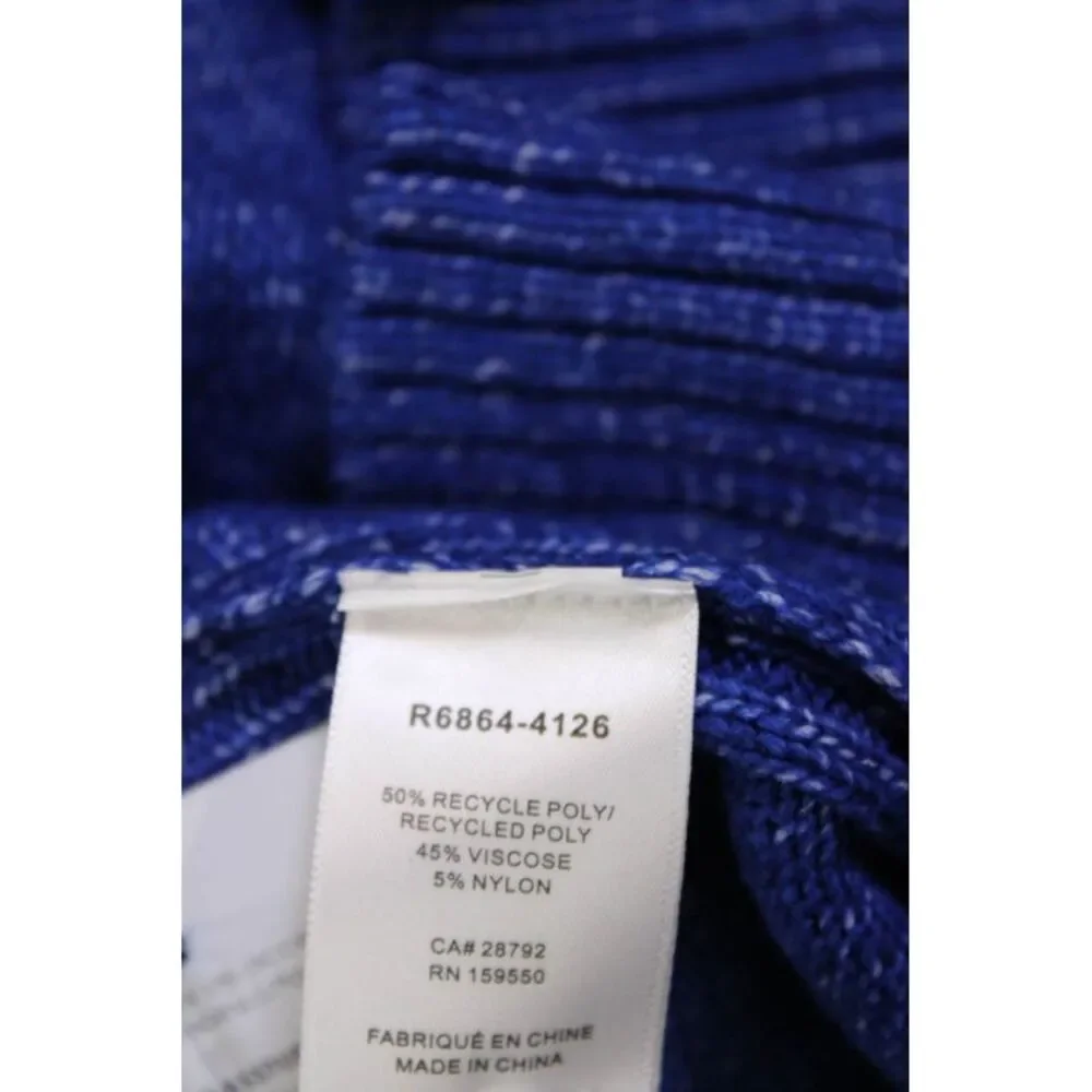 Renuar Womens Long Sleeves Turtleneck Sweater Blue Size Extra Extra Large